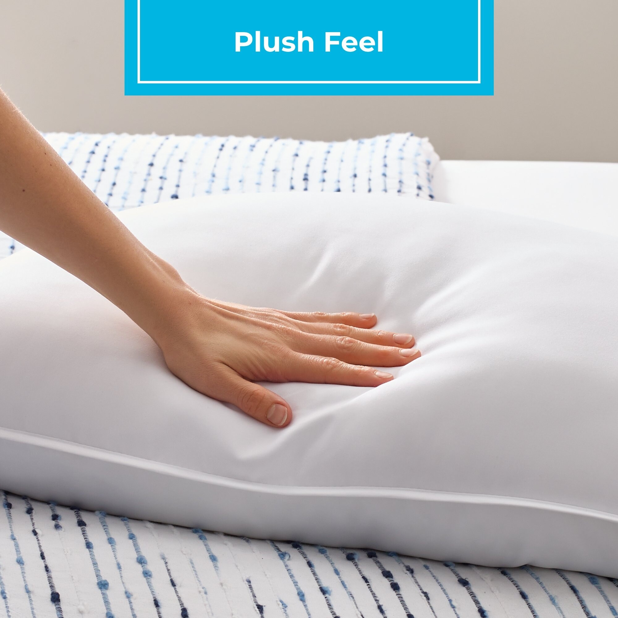 Linenspa Essentials Bed Pillow Plush Medium and Firm White