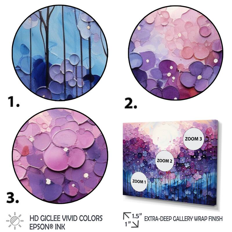 Designart "Indigo Dreams II" Abstract Landscape Framed Canvas Prints