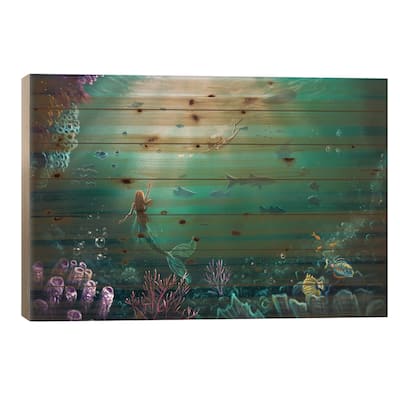 Enchanted Bay Print On Wood by Anastasia Evgrafova - Multi-Color