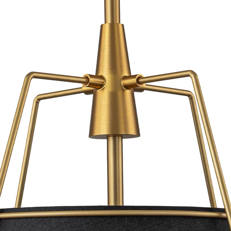 Mid Century 4-Light Conical Fabric Shade Lantern Pendant Ambient Light