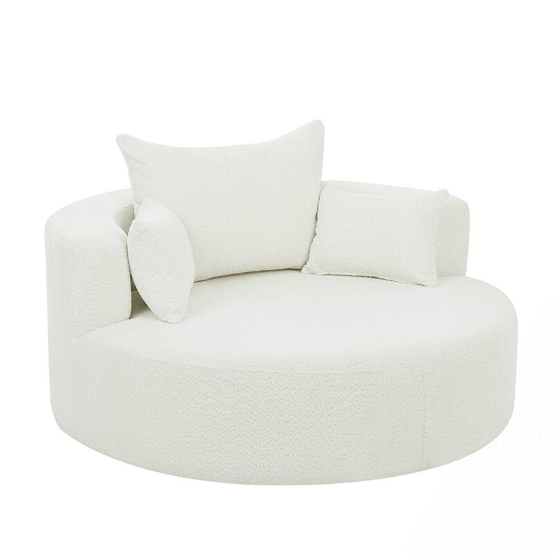 Swivel Barrel Chair with 3 Pillows