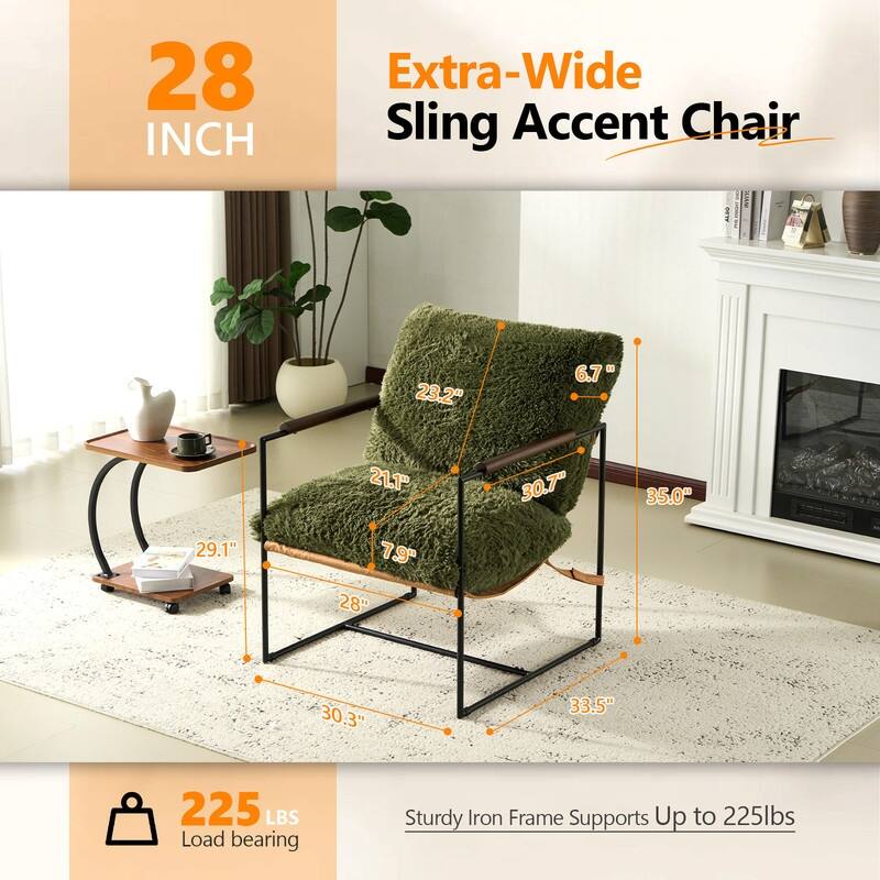 Lazy Chair - Rubber Wood Arms, Iron Frame (Living Room/Bedroom)