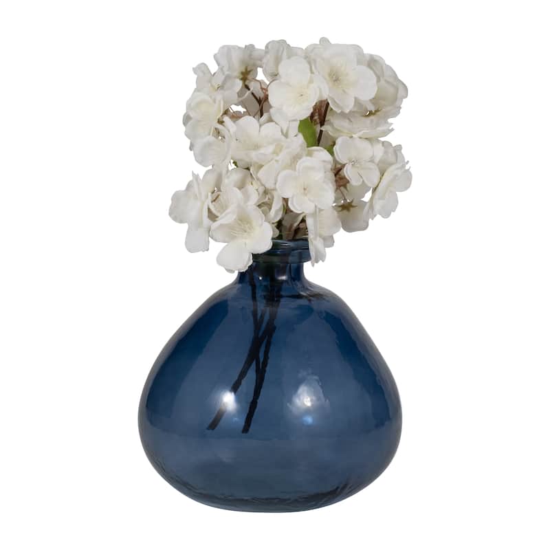 Sagebrook Home Glass Blue Solid Round Balloon Vase