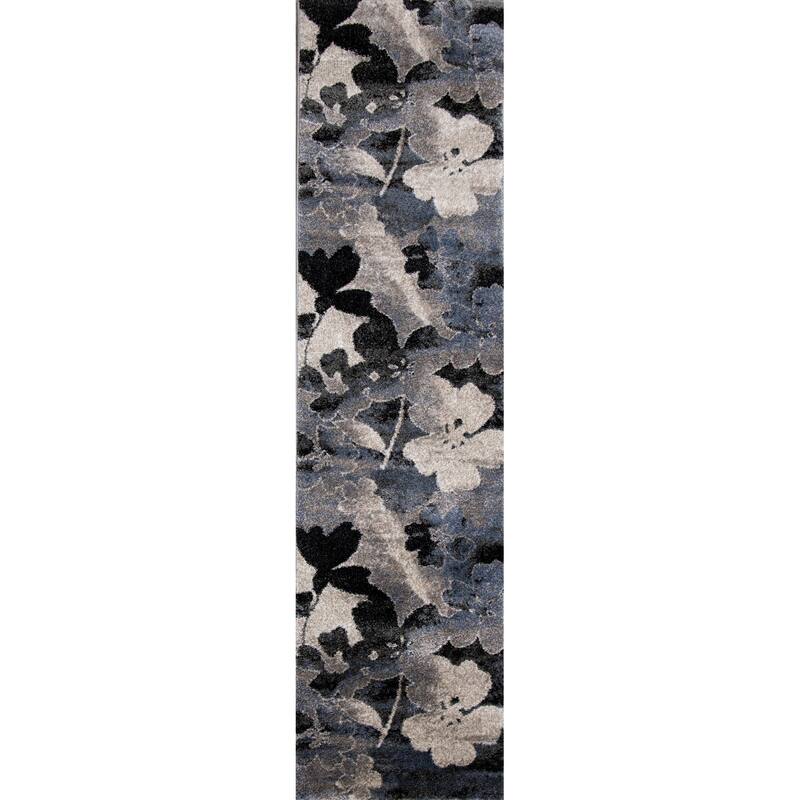 Brookfield Collection - Blue/Cream/Black Floral Rug