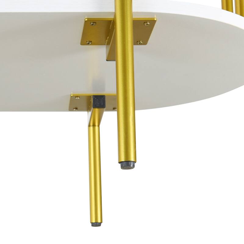 Dining Cabinet with Woven Rattan Doors, Gold Accents & Curved Shelves for Modern Storage