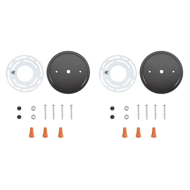 Aspen Creative Transitional Chandelier&Light Fixture Canopy Kit w/Univ. Crossbar,ORB Finish,5-1/8"Diameter,7/16"Center Hole,2PK