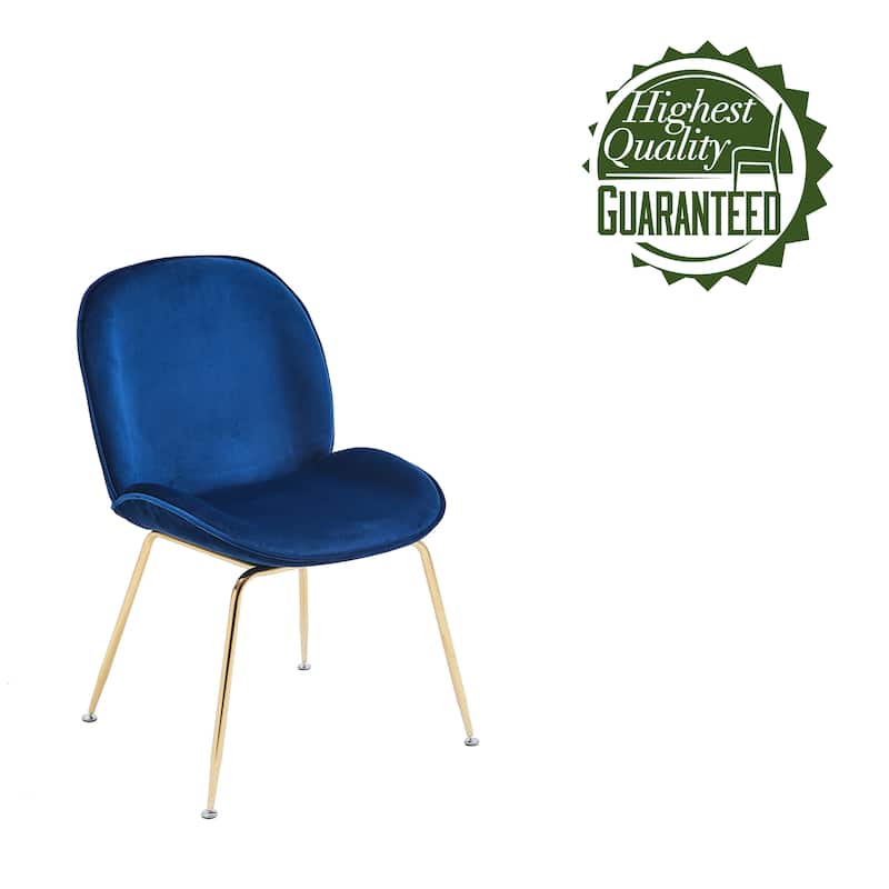 Porthos Home Otis Dining Chair, Suede Upholstery, Gold Legs, Armless