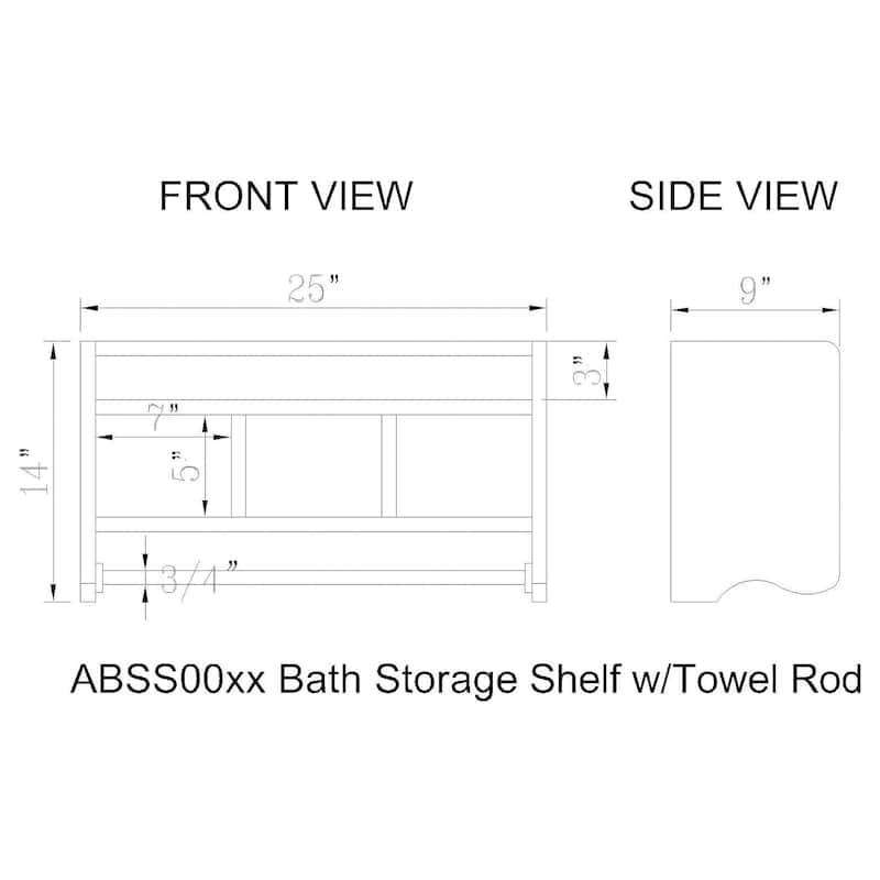 Alaterre 25-inch Wood Bath Storage Shelf
