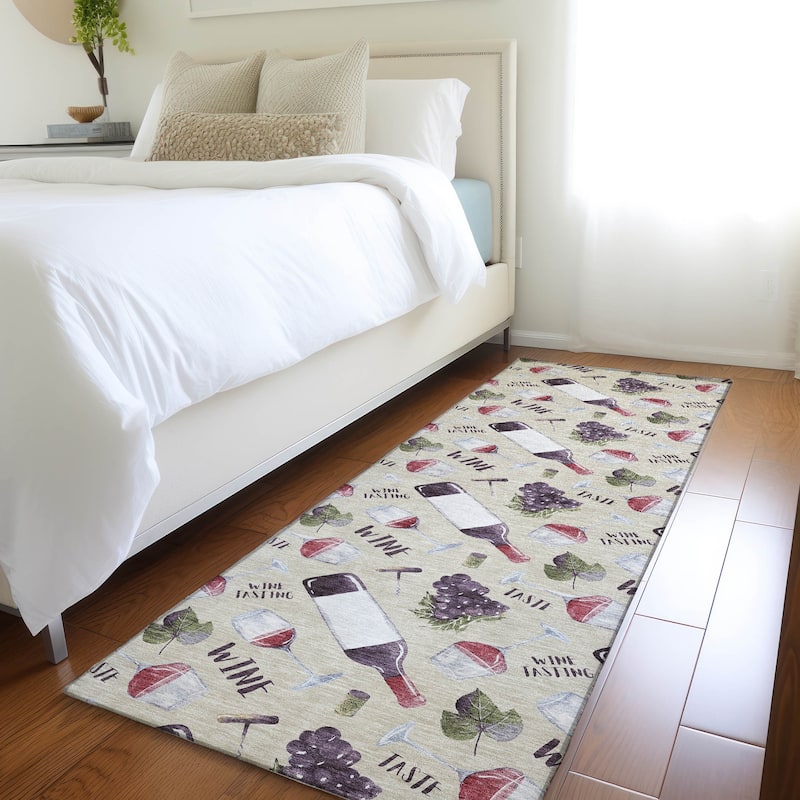 Premium Washable Super Soft Wine Not Mayfield Rug - Multi - 2' 3" x 7' 6" - Runner