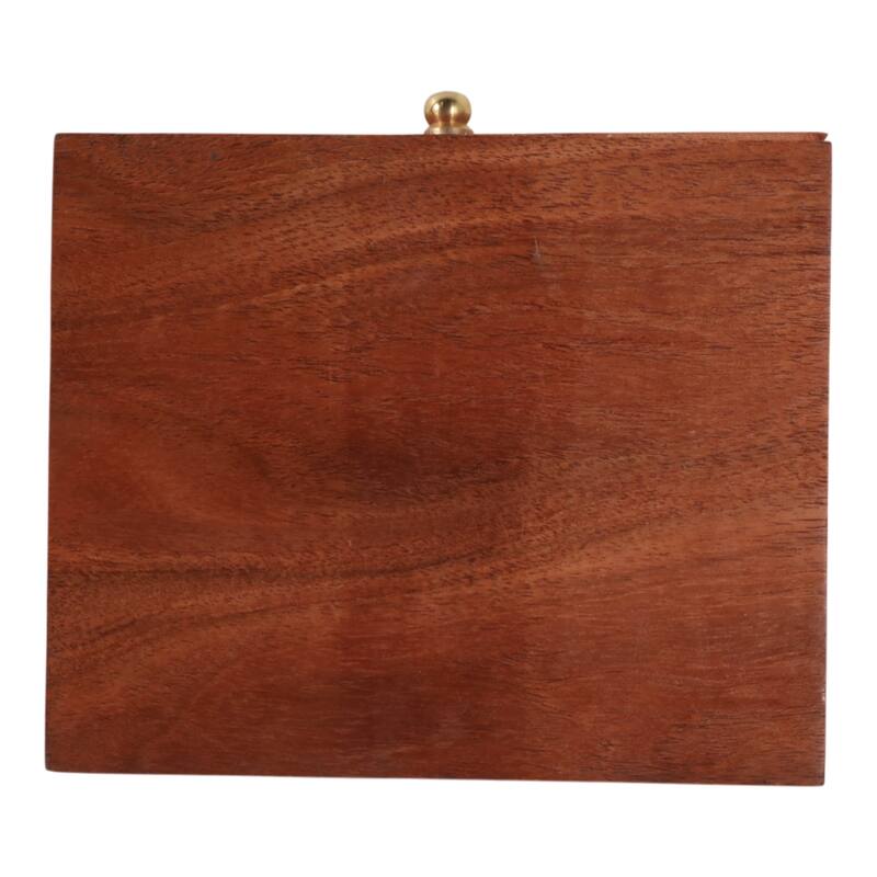 3 in 1 Classic Tabletop Game Set in Wooden Case Storage - 6", Brown & Gold - 6.0"