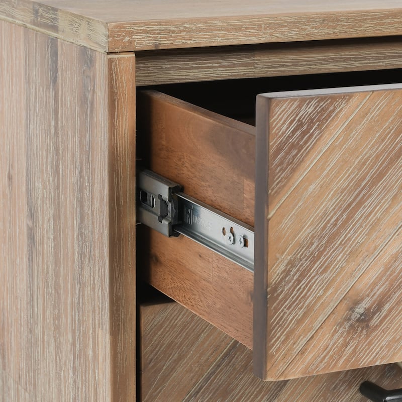 Clyde Mid-Century Solid Wood 2 Drawer Nightstand by Kosas Home