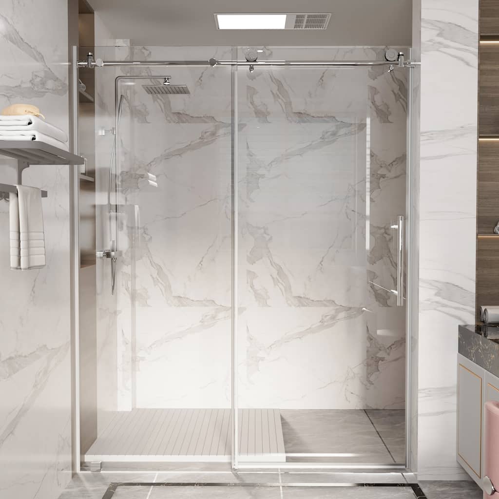 Frameless Sliding Shower Door Adjustable Single Slide