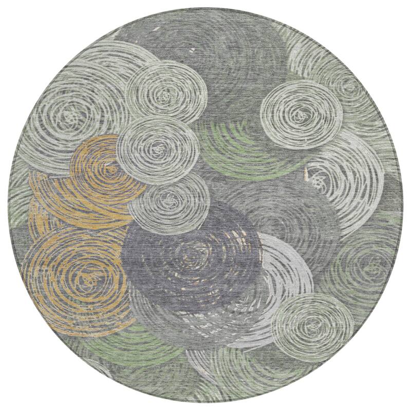Machine Washable Indoor/ Outdoor Modern Twister Chantille Rug