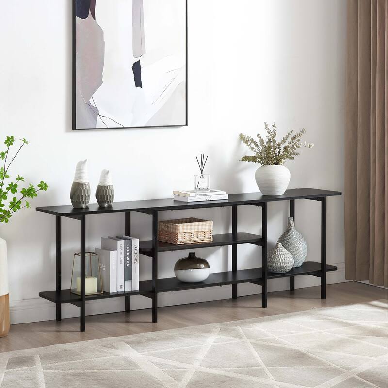 Manhattan Comfort Modern Celine 70.86 In Console Table - Black