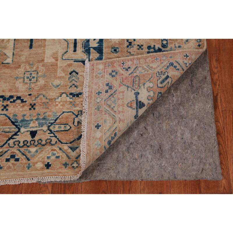 Vegetable Dye Oushak Turkish Rug Handmade Brown Wool Carpet - 4'8" x 6'8"