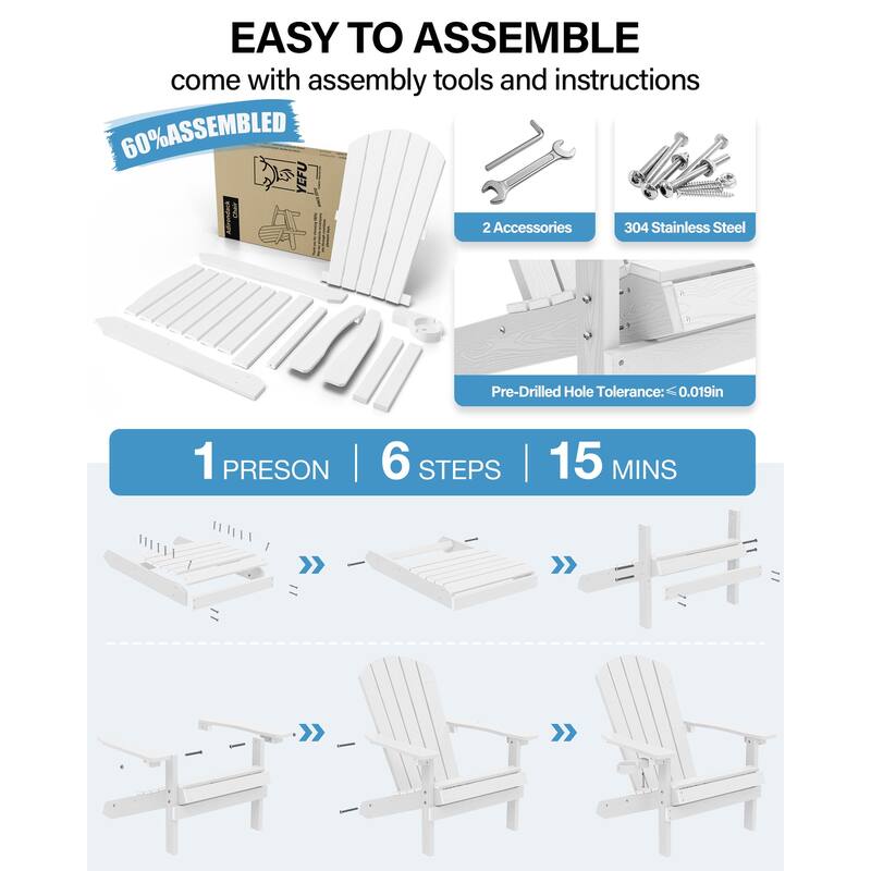 WINSOON All Weather HIPS Outdoor Plastic Adirondack Chairs