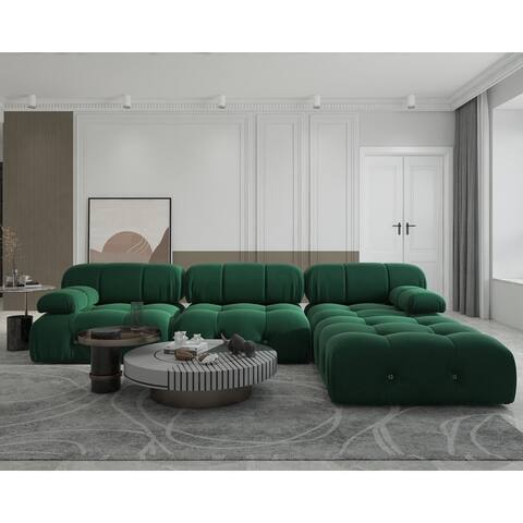 Convertible Modular Sectional Sofa with Ottomans