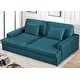preview thumbnail 8 of 13, 94.49''W Velvet Square arms Oversized Sofa / twin-sized Sofa Bed