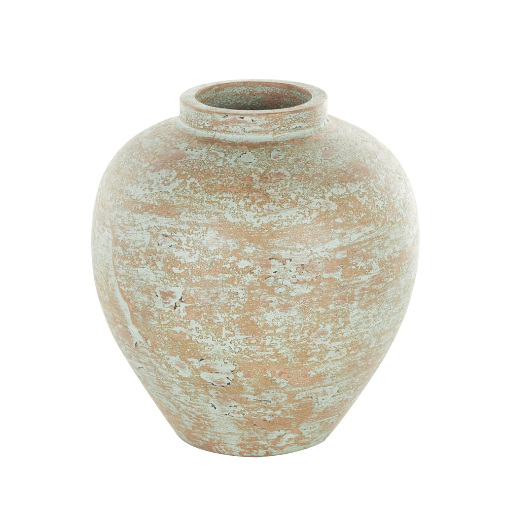 Ceramic Antique Style Textured Patina Decorative Vase - Brown - Roche River Decor