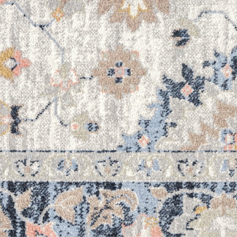 Everwash Treasure Lina Traditional Medallion Machine Washable Area Rug
