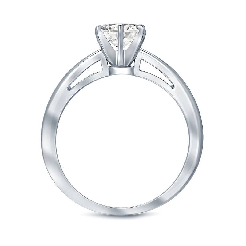 Auriya 14k Gold 1ctw Round Solitaire Diamond Engagement Ring 6-Prong (I-J, SI1-SI2)