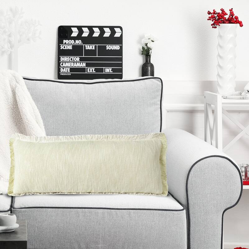 Sevita Two-Tone Cotton Fringe Throw Pillow