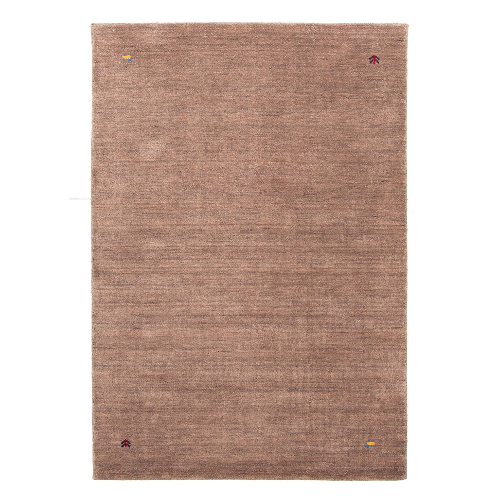 ECARPETGALLERY Hand Loomed Kashkuli Gabbeh Taupe Wool Rug - 4'0 x 5'11