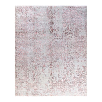 Ikat One-of-a-Kind Hand-Knotted Area Rug - Gray, 8' 1" x 10' 1" - 8' 1" x 10' 1"