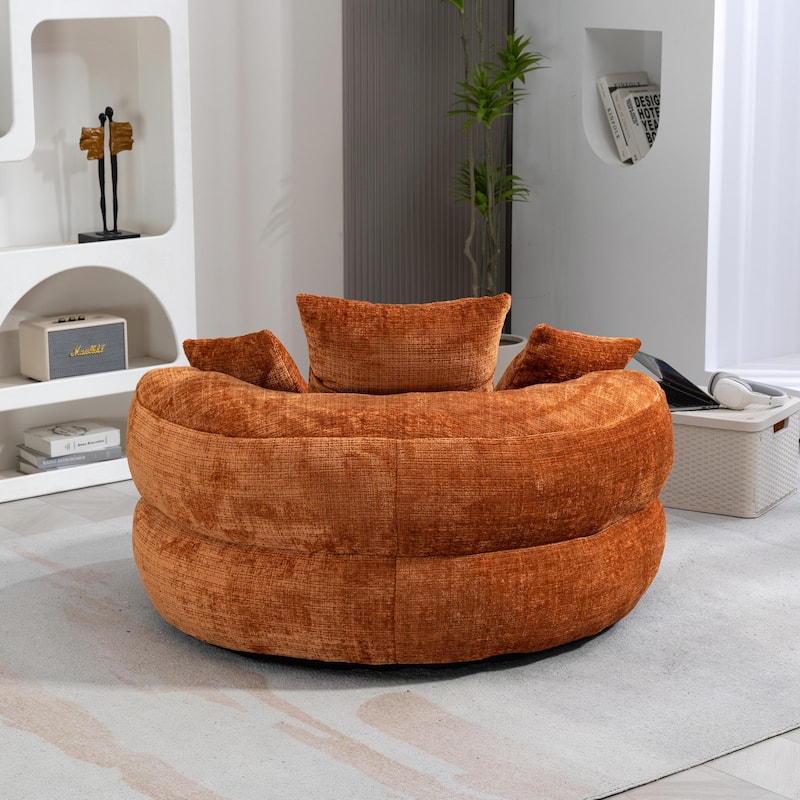 Durable Lazy Sofa Comfort Lounger, High Back Bean Bag Couch with 3 Pillows