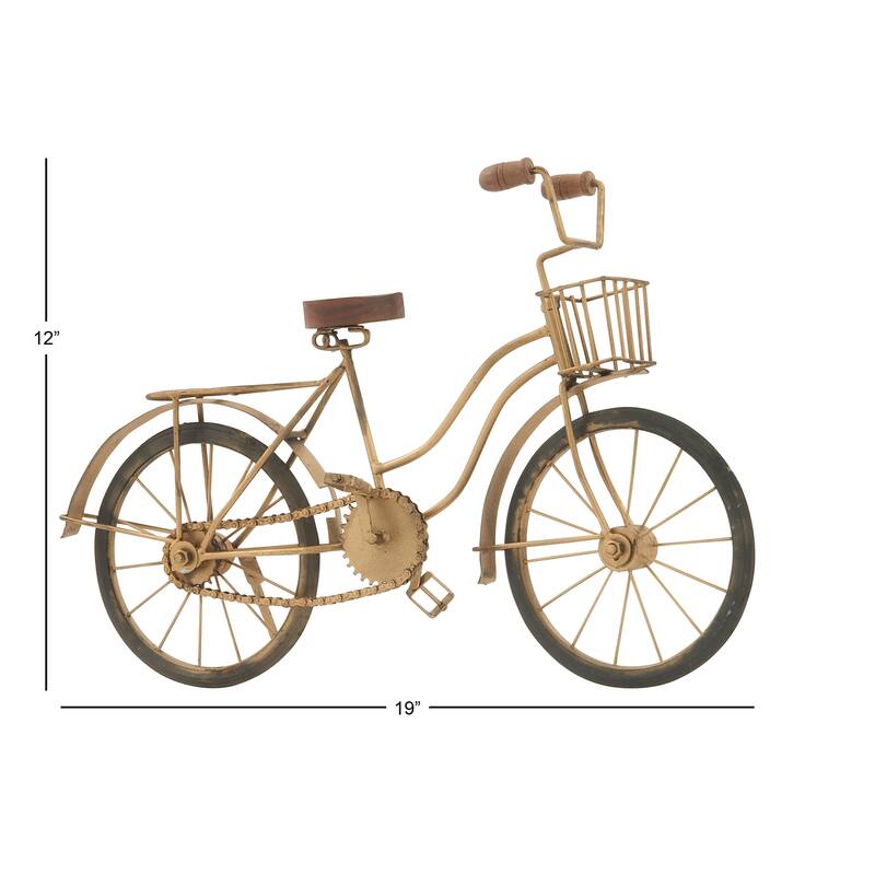 Brown Metal Bike Decorative Sculpture - 19 x 5 x 12