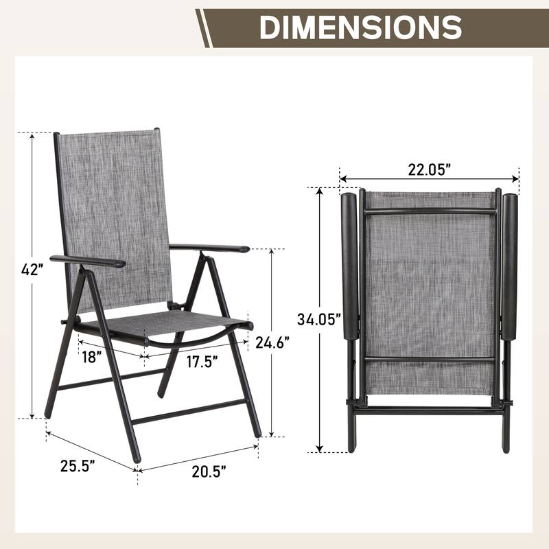 7/9-Piece Patio Dining Set, 6/8 Folding Textilene Chairs and 1 Expandable Table