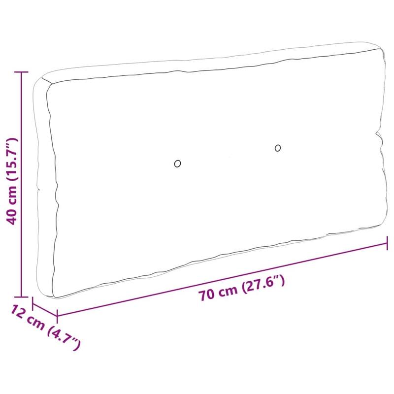 vidaXL Pallet Cushion Set of 7 Grey 100% polyester Large - 31.5 x 47.2 x 4.7 in