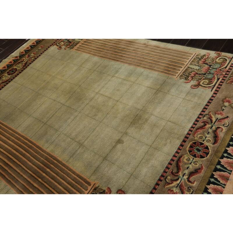 6x8'10'' Hand Knotted New Zealand Wool Mint Plush Pile Tibetan Traditional Rug - 6' x 8' 10''