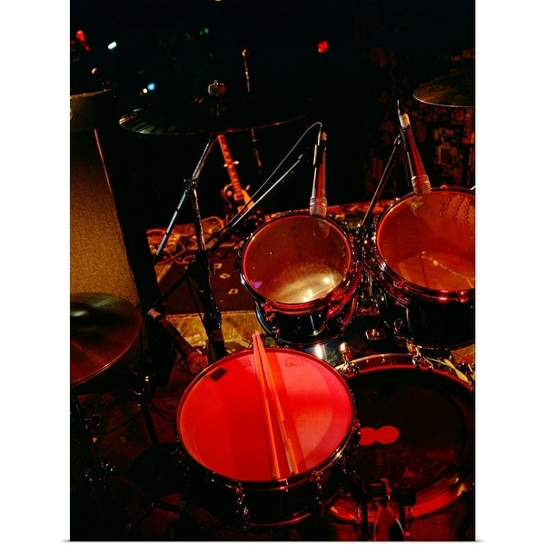 "Drum set on stage" Poster Print