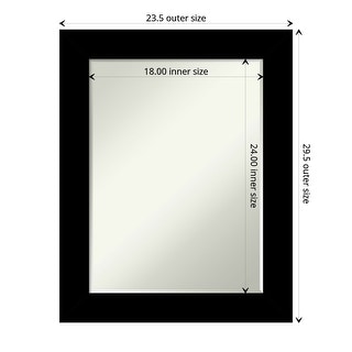 Dappled Narrow Half-Inch-Bevel Wood Framed Wall Mirror - Glass