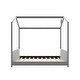 preview thumbnail 10 of 9, Velvet Twin Size House Bed with Roof,Kids Bed