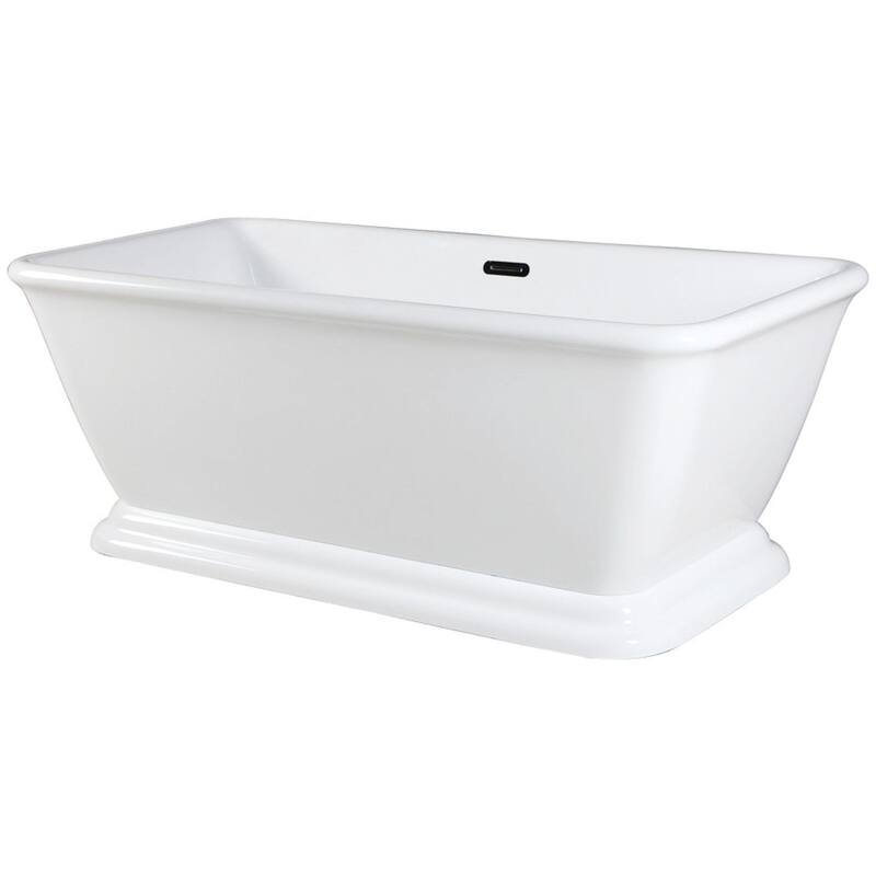 Kingston Brass VTSQ713224 Aqua Eden 71" Free Standing Acrylic - Glossy White
