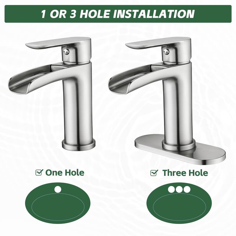 Topcraft Single Handle Waterfall Bathroom Faucet with Baseplate