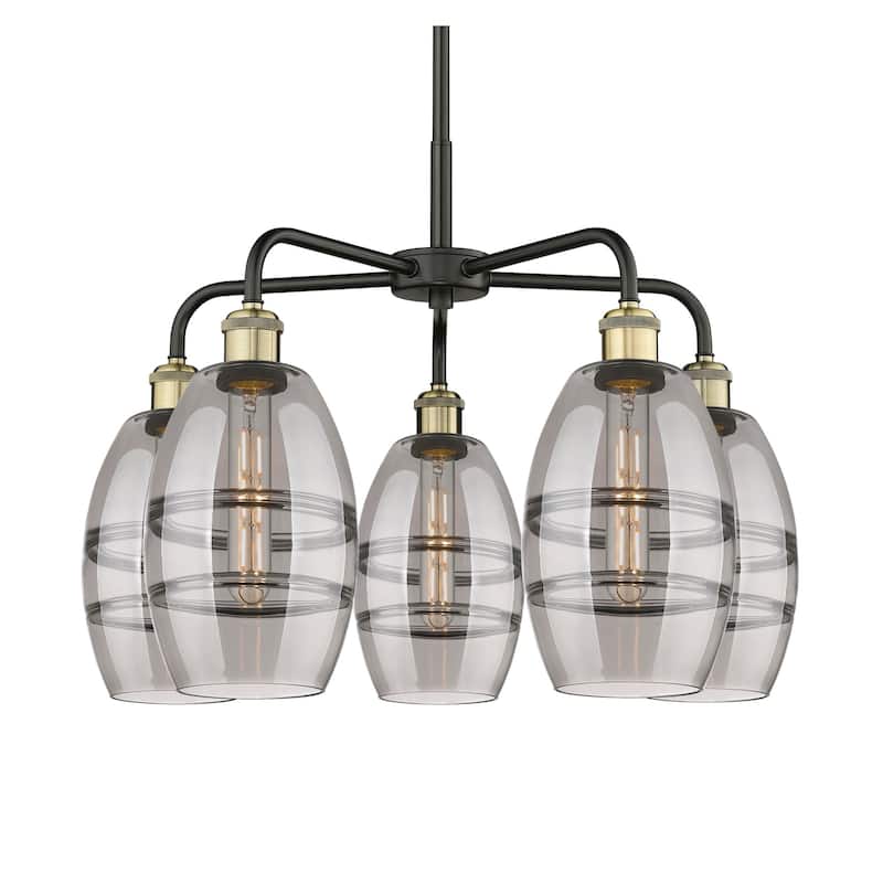 Innovations Lighting 516-5CR-14-24 Vaz Chandelier Vaz 5 Light 24" Wide - Black Antique Brass / Smoked