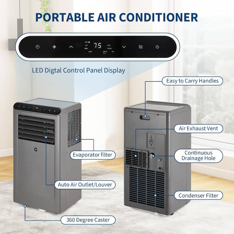 10000 BTU Portable Air Conditioner, Remote, 24H Timer, Sleep Mode