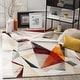 preview thumbnail 4 of 63, SAFAVIEH Porcello Thinh Mid-Century Modern Abstract Rug 10'6" x 14' - Light Grey/Orange - Rectangle