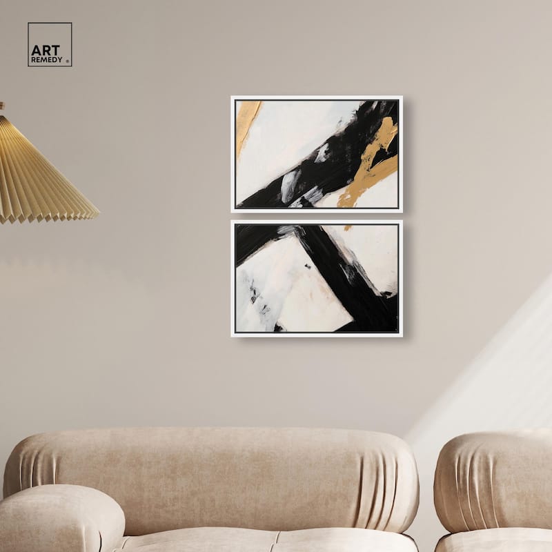 Weight of Black I Canvas Set of 2 by Art Remedy