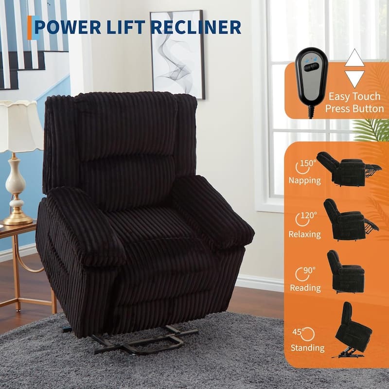 Electric Power Lift Recliner Sofa Chair, Heat and Massage for Living Room, Bedroom