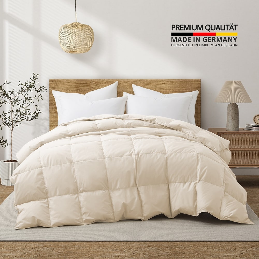 All Season Organic Cotton Down & Feather Comforter Made in Germany