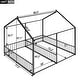 preview thumbnail 5 of 22, Metal Twin House Beds, 2 in 1 Design with Guardrails, Black