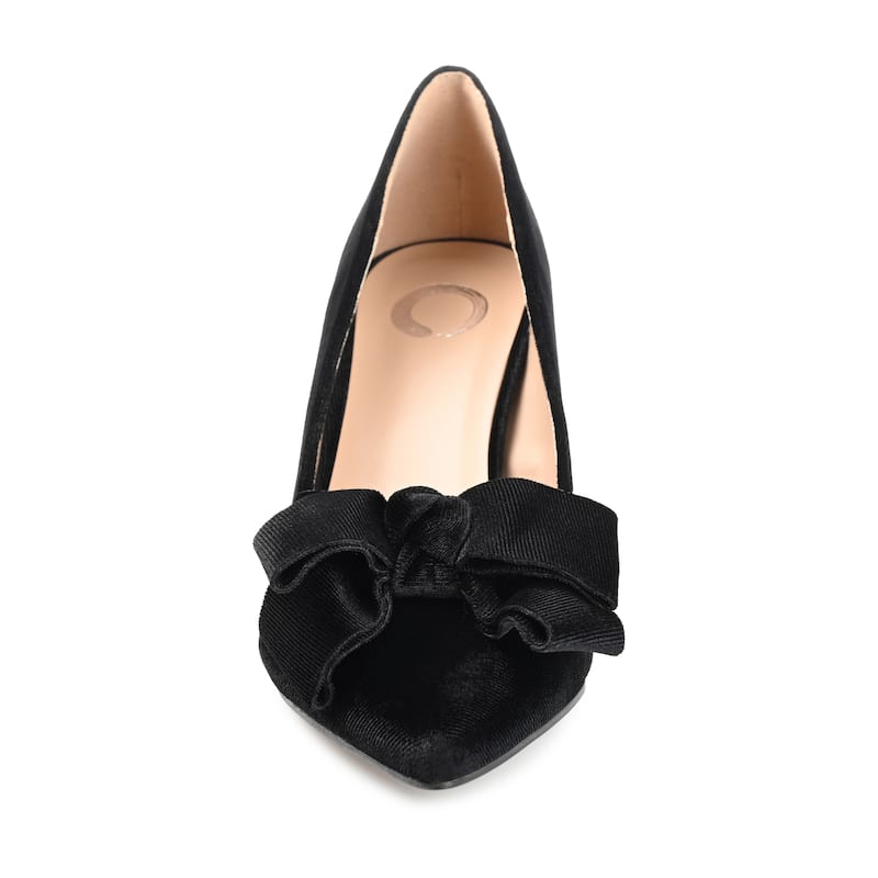 Journee Women's Crystol Medium and Wide Width Evening Pumps - Wide - Black - 8.5
