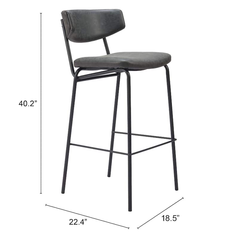 Charon Barstool Vintage Black