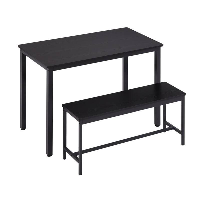 Dining Table Set, Bar Table with 2 Dining Benches, Kitchen Table Counter Set, Industrial for Kitchen Breakfast Table