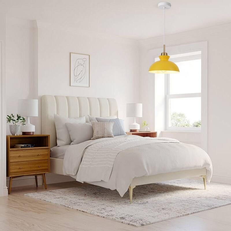 1-Light Hanging Ceiling Pendant Light Chandelier Light Fixture with Metal Shade for Kitchen Island