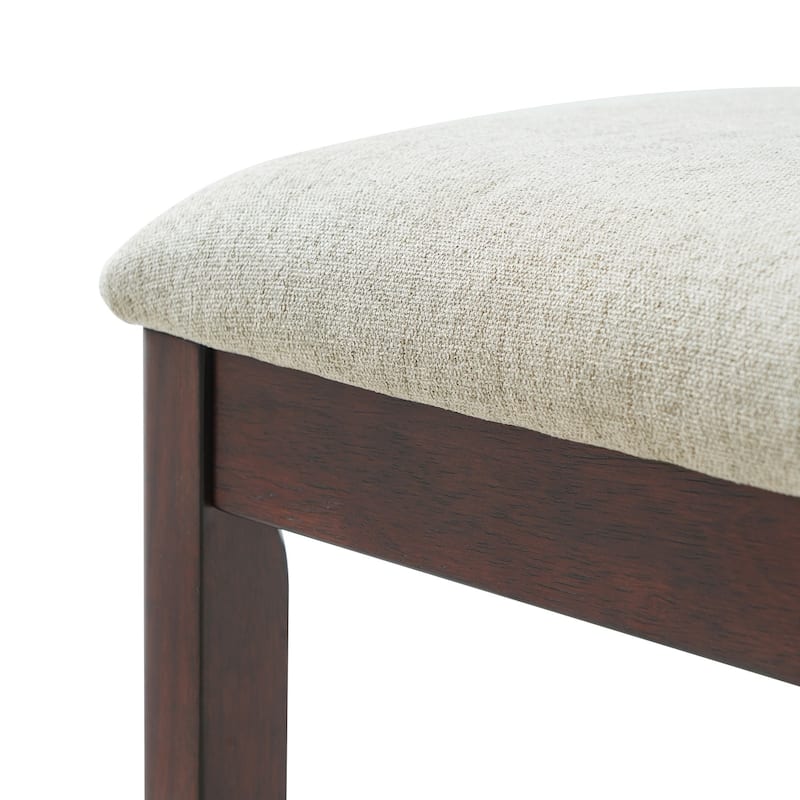 5-Piece Dining Set, Folding Wood Dining Table and 4 Upholstered Chairs